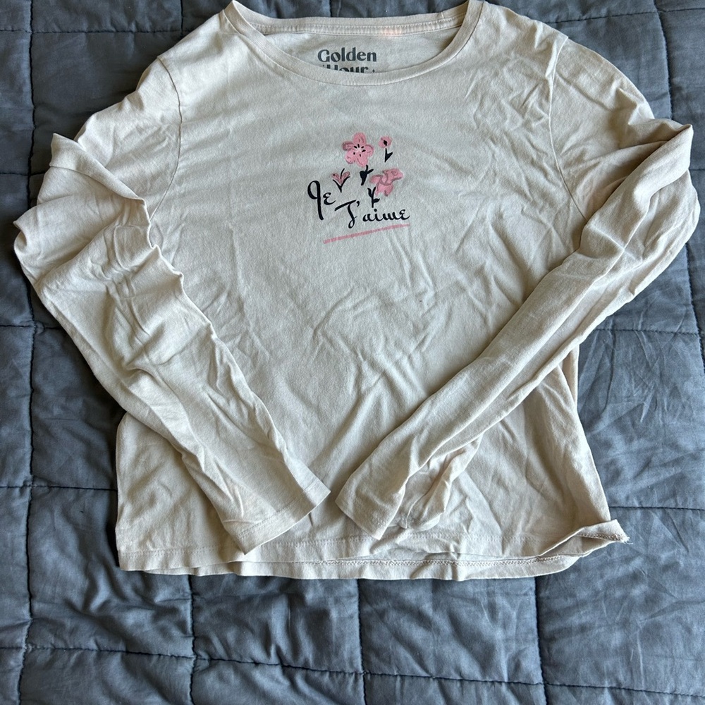 Women's Cream Long Sleeve Top